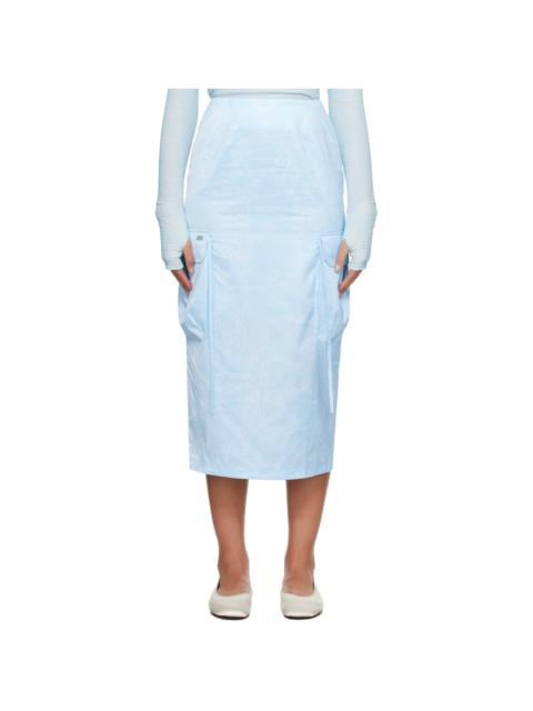 Kijun Blue Drawing Cargo Midi Skirt