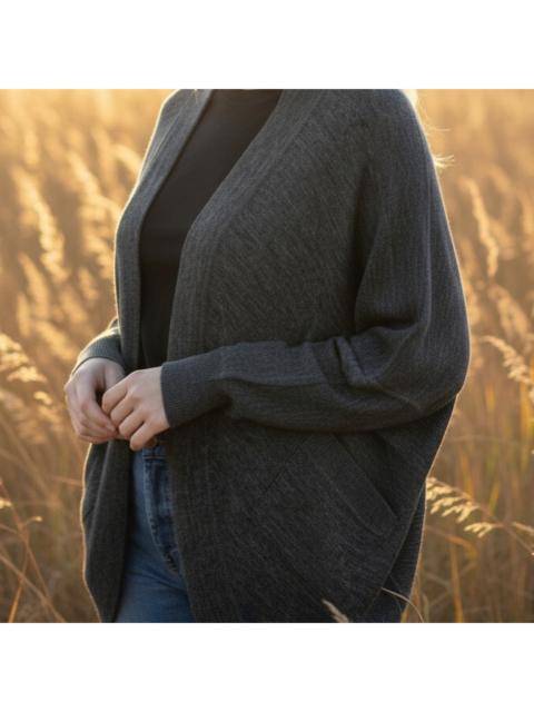 ISSEY MIYAKE Tsumori Chisato Grey Dolman Sleeve Cardigan Sweater Womens Size 2 Japan Fit M