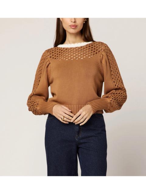 Cleobella ANWEN SWEATER | BROWN/IVORY