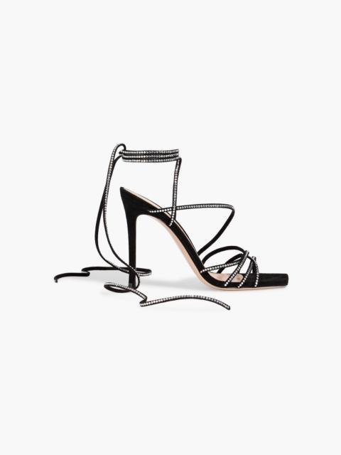 Gianvito Rossi 105 crystal-embellished suede sandals