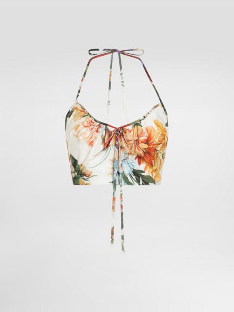 Dolce & Gabbana Flower-print poplin top