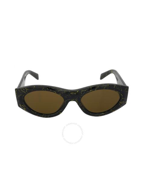 Prada Prada Dark Brown Oval Ladies Sunglasses PR 20ZS 19D01T 53