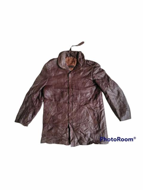 Other Designers Vintage - Vtg 90s MADE IN SPAIN LEATHER LONG JACKETS