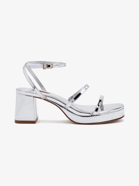Larroudé Gio Sandal In Silver Specchio