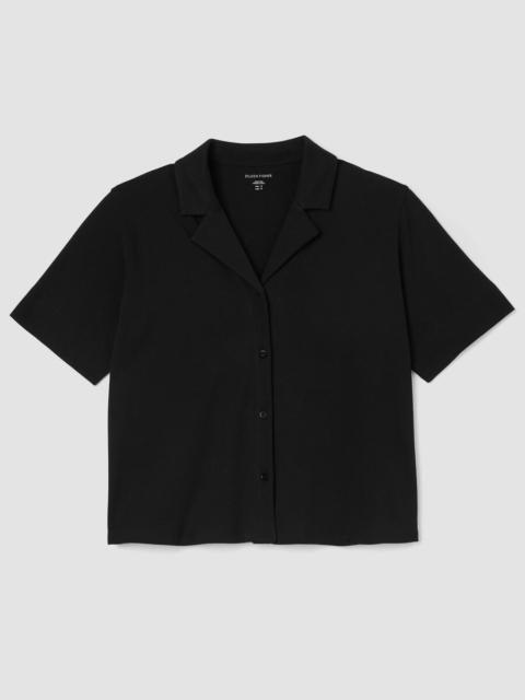 EILEEN FISHER Organic Cotton Interlock Notch Collar Sleep Shirt