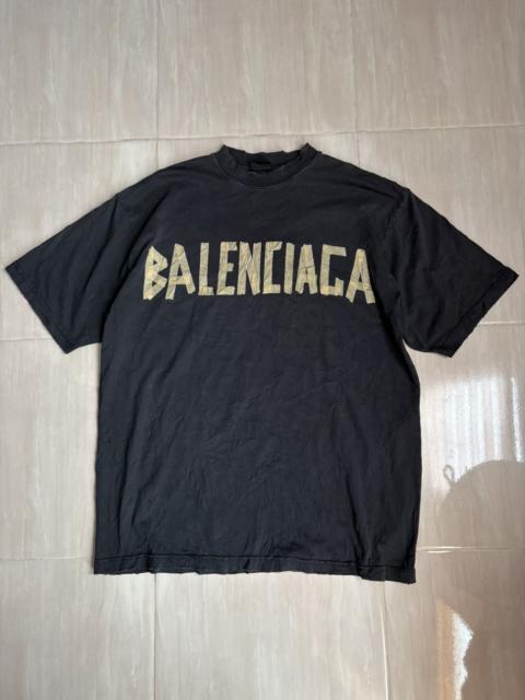 BALENCIAGA BALENCIAGA SS23 DISTRESSED TAPE LOGO PRINT SHIRT