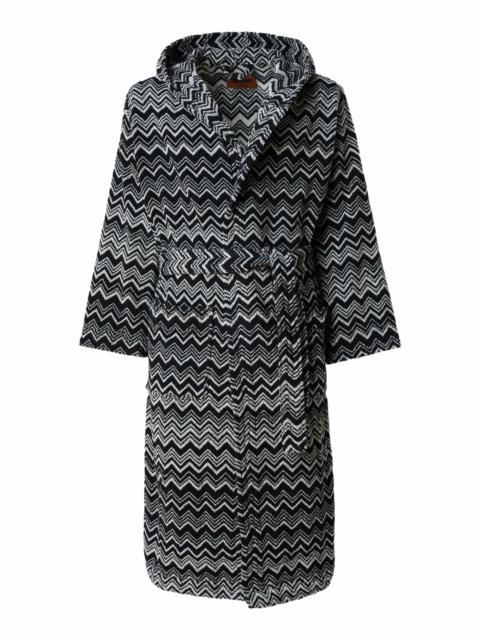 Missoni Missoni Home Keith Chevron Cotton Terry Bathrobe in Black & White at Nordstrom