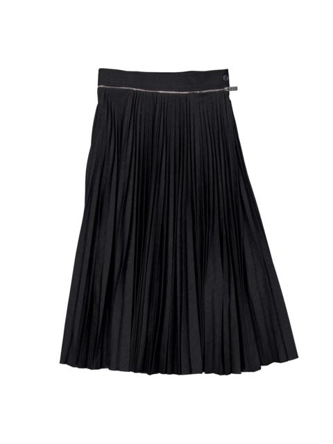 Burberry Burberry Pleated Wool-Blend Twill Midi Skirt, Brand Size 4 ( US Size 2 )