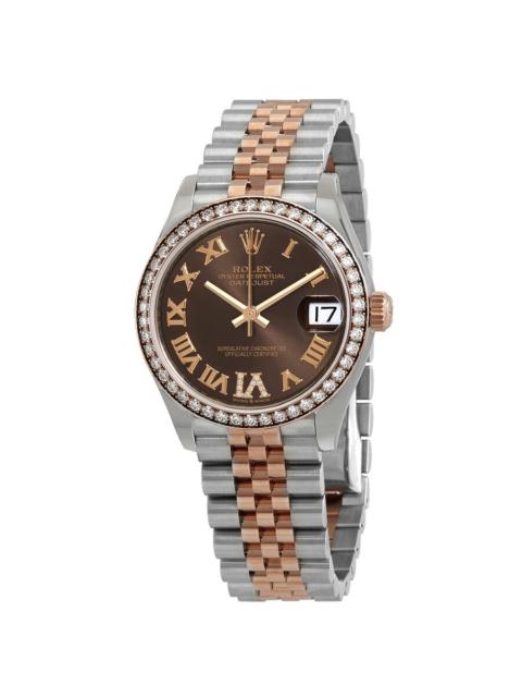 ROLEX Rolex Datejust Chocolate Roman Dial Automatic Ladies Steel and Everose Gold Jubilee Watch 278381CHRD