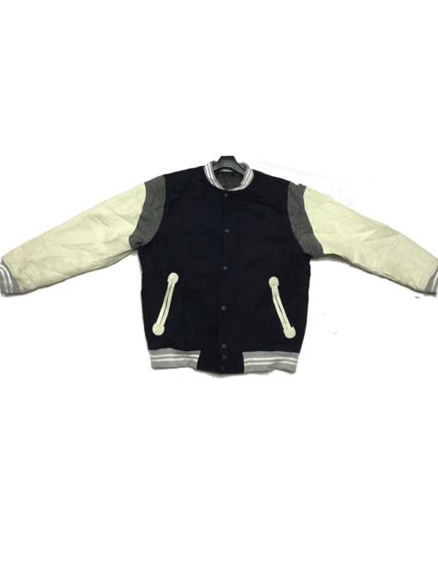 Other Designers Rare Masterpiece Wool Leather Arm Varsity Jacket