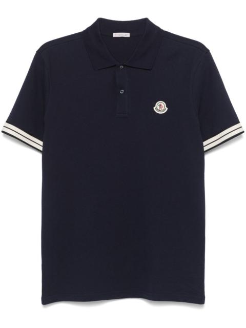 Moncler logo-patch piqué polo shirt