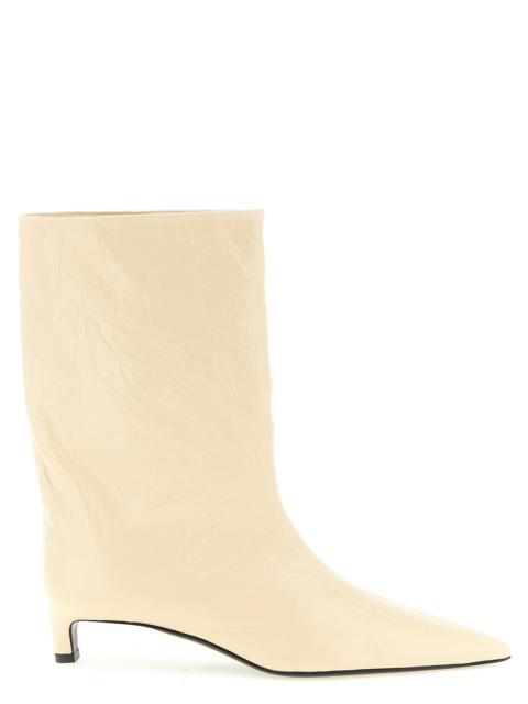 Jil Sander Jil Sander Women Craquelé Leather Ankle Boots