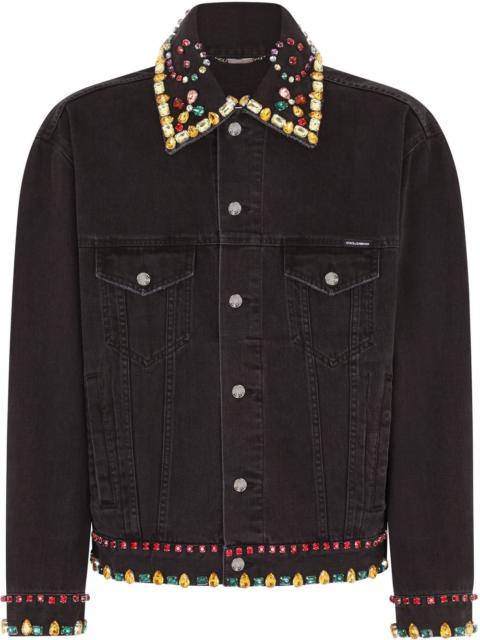 Dolce & Gabbana gemstone-embellished denim jacket