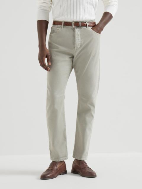 Brunello Cucinelli Garment-dyed five-pocket trousers in comfort denim