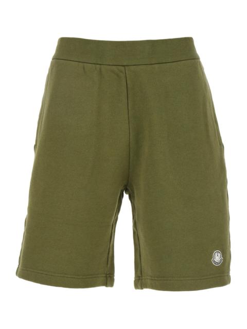 Moncler Moncler Genius Men Green Shorts With Elastic Waist And Logo Patch On The Front In Cotton Jersey Man