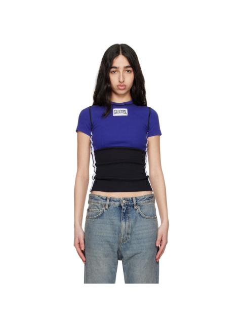 Jean Paul Gaultier Blue & Black 'The Color-Block' T-shirt