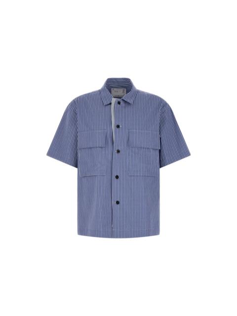 sacai SACAI Blue Striped Cotton Poplin Shirt New & Authentic (Men'