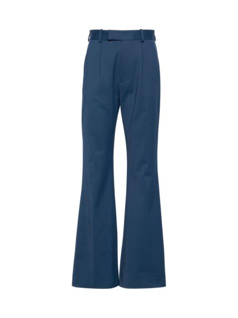 High-waisted flared trousers