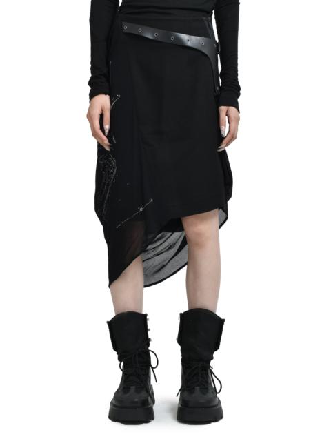 HYEIN SEO GRAPHIC WRAP SKIRT w/ GARTER BELT / BLK