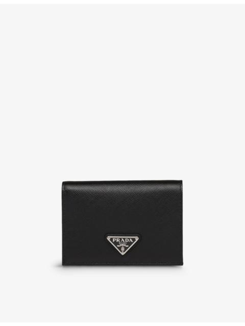 Prada Logo-plaque small leather wallet