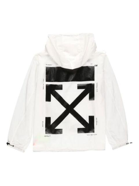 Off-White Off-White FW19 Printing Pullover Hooded Jacket Men White OMEA187E19E110240110