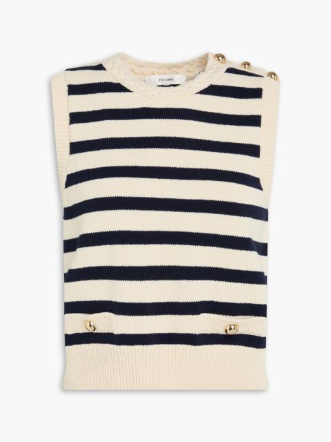 FRAME Striped cotton-blend top