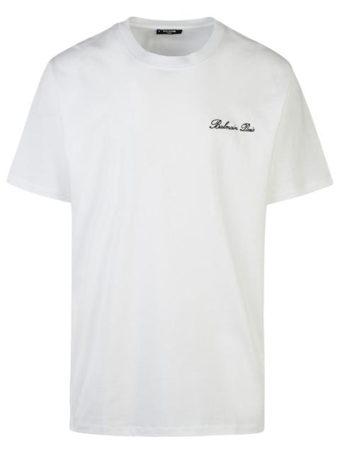 Balmain Balmain 'SIGNATURE' White Cotton T-shirt
