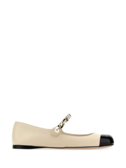 Miu Miu Women Ivory Leather Ballerinas