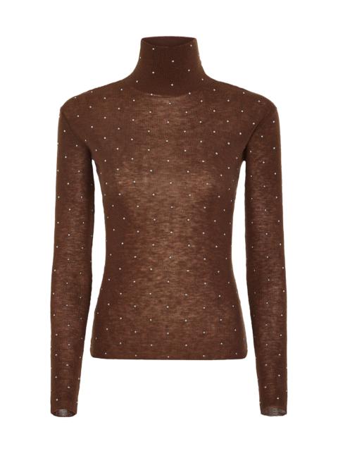 rabanne Polka-Dot Fine-Knit Sweater brown