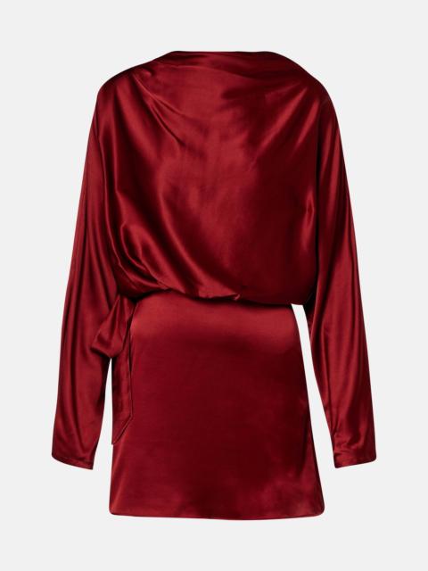 STAUD Phoebe silk-blend satin minidress
