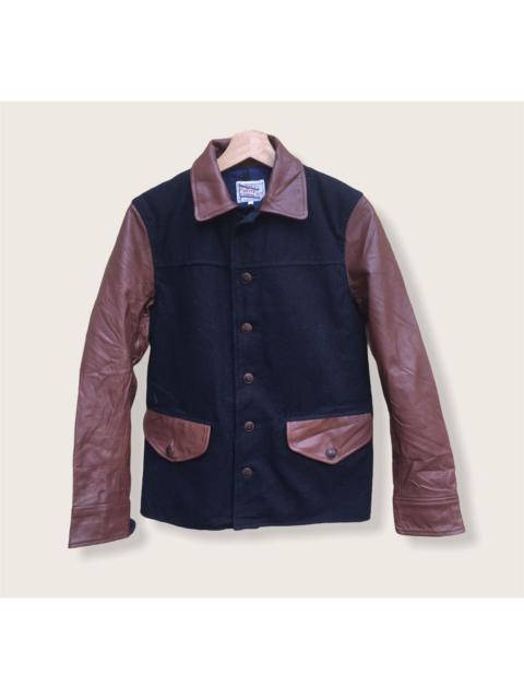 Japanese Brand - Japanese Wool Leather Sleeve Light Jacket