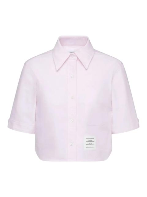 Thom Browne Oxford Cropped Short Sleeve Shirt Women