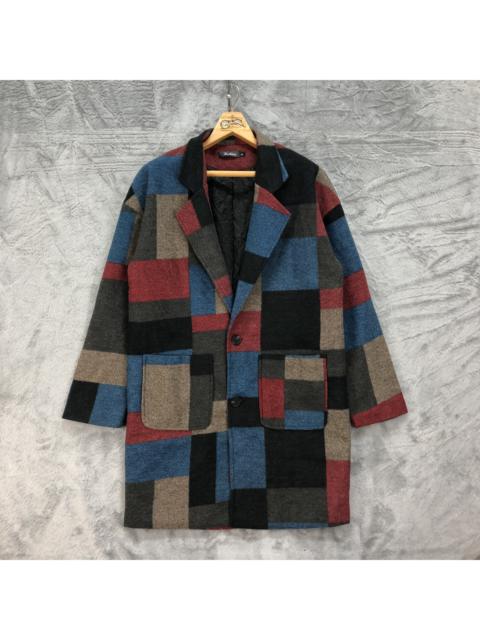 Other Designers Japanese Brand - Nice Colourful Patchwork Design Wool Long Coat #4641-161