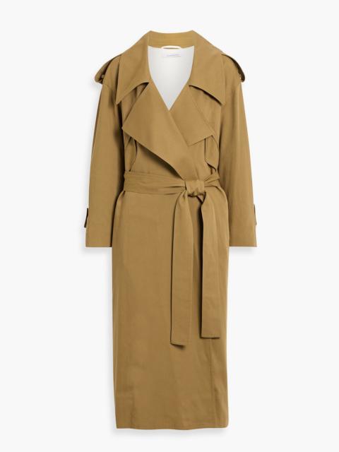 Another Tomorrow Belted Lyocell and cotton-blend trench coat