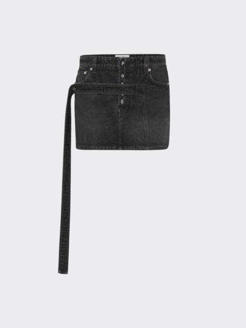Jean Paul Gaultier Denim Strap Mini Skirt Vintage Black