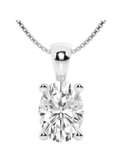 Other Designers Brilliant Diamond 1/2 Carat Oval Lab Grown Diamond Solitaire Pendant in 14K White Gold, IGI Certifie
