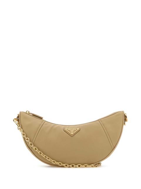 Prada Prada Women Beige Re-Nylon Prada Demi-Lune Shoulder Bag