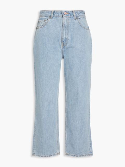 GANNI Cropped high-rise straight-leg jeans