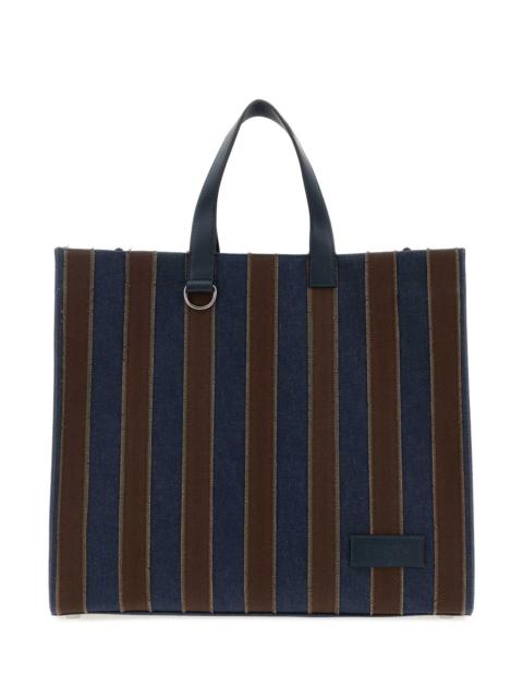 FENDI Fendi Men Embroidered Denim Pequin Shopping Bag