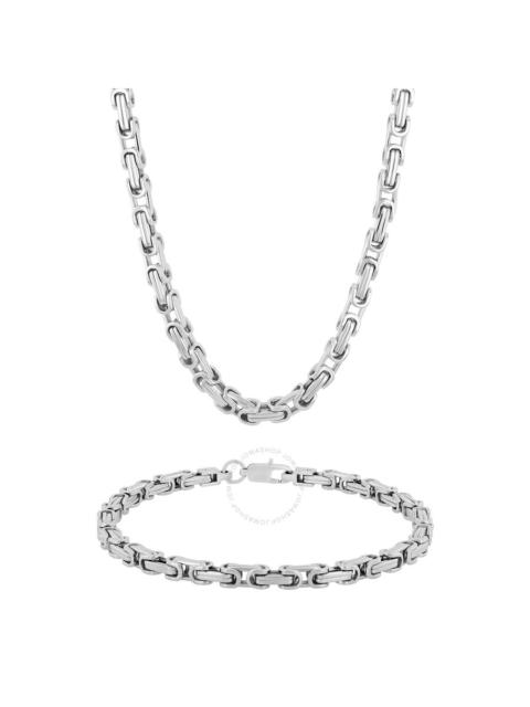 Robert Alton - Robert Alton Byzantine Link Stainless Steel Men's Jewelry Set