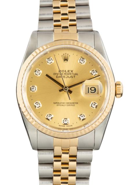 ROLEX Pre-Owned Steel & Gold Rolex Datejust 36 Ref 16233 Diamond Dial