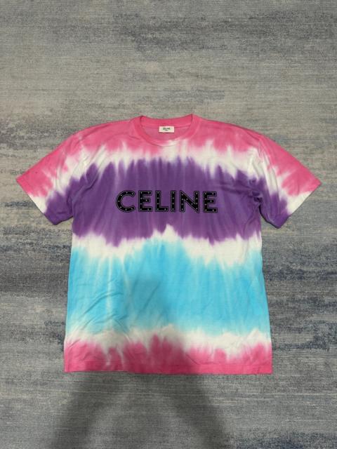 CELINE Celine 2016 Studded Tie-Dye Logo Short Sleeve Shirt by Hedi Slimane
