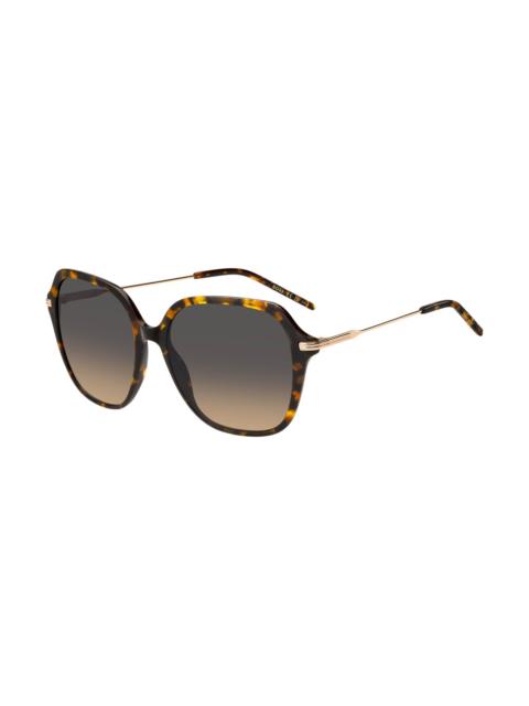 BOSS HAVANA-ACETATE SUNGLASSES WITH ROSE-GOLD-TONE TEMPLES