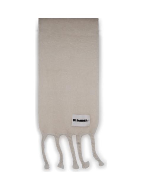 Jil Sander White Mohair Blend Scarf