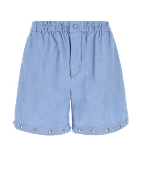 Valentino Light-blue denim bermuda shorts