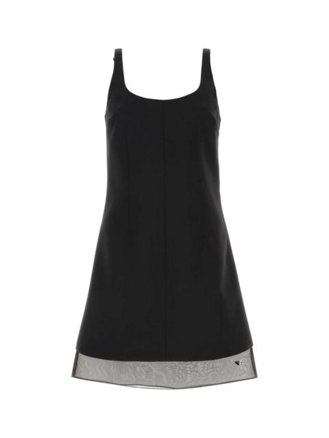 Prada Women Black Wool Mini Dress