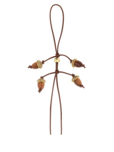 Loewe Loewe Women Brown Wood Acorn Charm