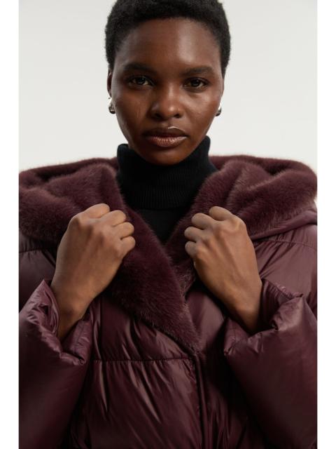 KAREN MILLEN Premium Faux Fur Lined Padded Hooded Belted Midi Coat