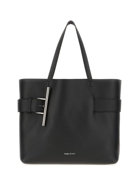 Alexander McQueen Black Leather Shopping Bag