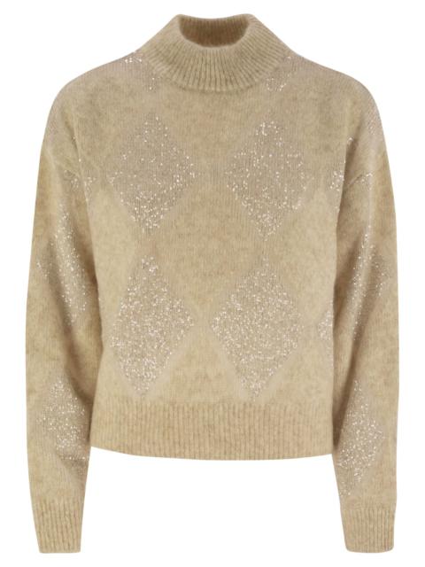 Brunello Cucinelli Brunello Cucinelli Women Dazzling Argyle Sweater In Wool And Mohair